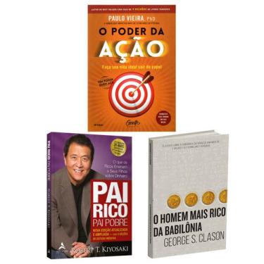 Imagem de Kit 3livros, Pai Rico, Pai Pobre + O Poder da Ação + O Homem Mais Rico