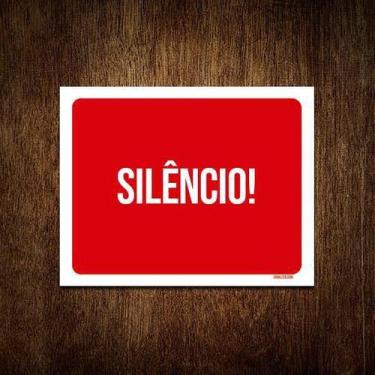 Imagem de Kit 10 Placas Sinalização Ambiente Silêncio - Sinalizo.Com