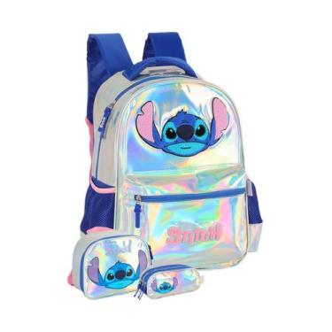 Imagem de Kit Escolar Lilo Stitch 3D Mochila Costas+Lancheira+Estojo - Luxcel