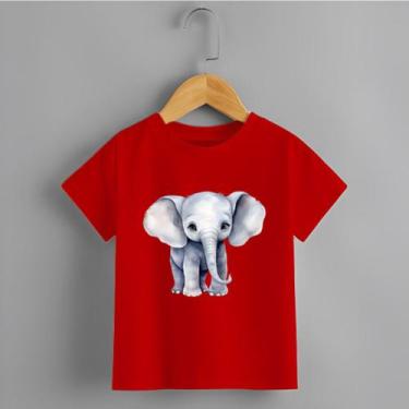 Imagem de Camiseta Infantil Unissex Elefante Personalizada 100% Algodão - NoBran