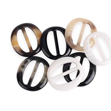 Imagem de XINGZI 6 peças de plástico oval suave moda lenço de seda clipes fecho anel cachecol fivela slides roupas anel envoltório suporte para mulheres meninas lenço de seda roupas camiseta (cor aleatória) (3