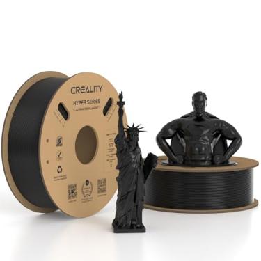 Imagem de Creality Filamento Hyper PLA de 1,75 mm, preto, 2 kg, 30-600 mm/s, filamento de impressora 3D PLA de alta velocidade, pacote com 2 carretel de 1 kg (1 kg) PLA, precisão dimensional +/-0,02 mm, serve