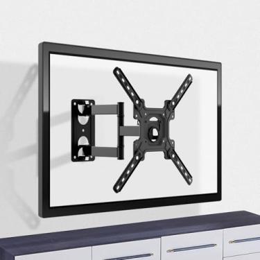 Imagem de Suporte de parede para monitor de TV de movimento completo para a maioria dos LEDs de 26-55 polegadas, Smart TVs LCD curvas planas, suportes de TV de canto inclinado com braço articulado de extensão,