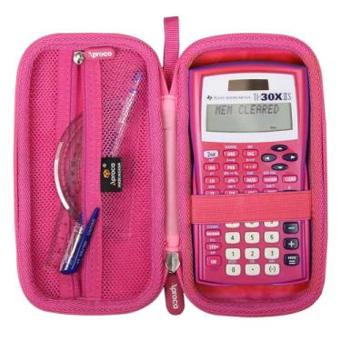 Imagem de Aproca Caixa de calculadora compatível com calculadora científica Texas Instruments TI-30XIIS / TI-30X IIS 2 linhas/Casio FX-991EX Fx-82es Plus, bolsa rígida de armazenamento - rosa (apenas capa)