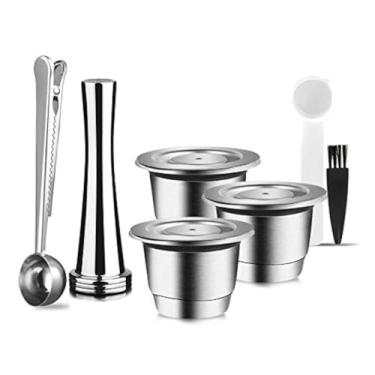 Imagem de Nova cápsula de café reutilizável atualizada para filtros de café Nespresso em aço inoxidável, cafeteira de café expresso (9)