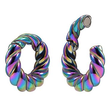 Imagem de PUNKYOUTH Gancho de orelha magnético Pesos para alargadores de orelha esticados 0 g (8 mm) de aço inoxidável para mulheres, alargadores, túnel piercing kit