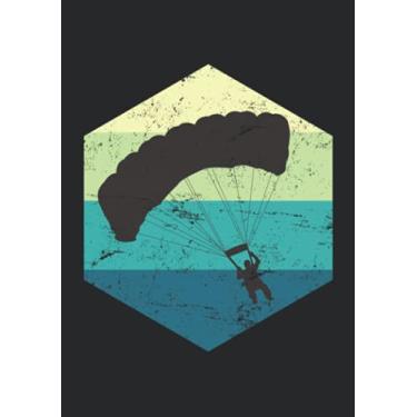 Imagem de Notizbuch A5 dotted, gepunktet, punktiert mit Softcover Design: Fallschirmspringer Vintage Basejump Skydiving Skydiver: 120 dotted (Punktgitter) DIN A5 Seiten
