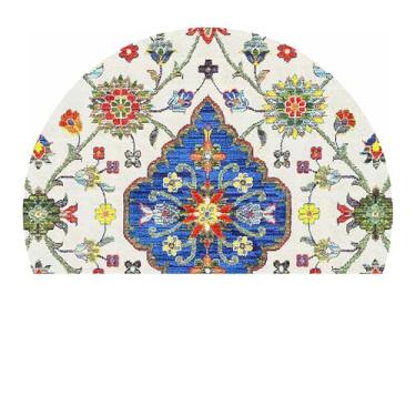 Imagem de Tapete redondo abstrato para sala de estar tapetes macios para sala de jantar embaixo da mesa, tapete antiderrapante para entrada de escritório e cozinha (flor 12,120 x 180 cm)