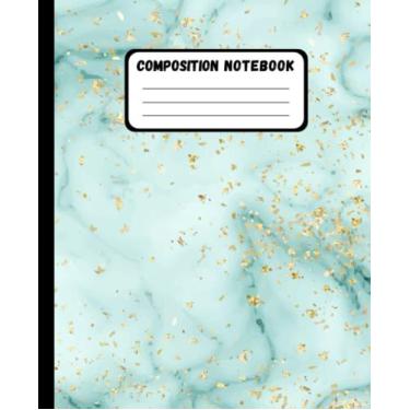 Imagem de Composition Notebook: Gold Glitter Liquid Marble Composition Notebook Journal,Wide Ruled lined paper 110 PAGES 7.5 x 9.25 INCH - Writing Journal For ... Teachers Men Teen Women Girl Boys Kids