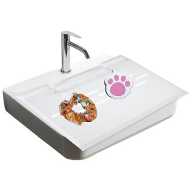 Imagem de YABAHU Capa de pia branca dobrável, tapete de maquiagem de silicone para pia com rack de drenagem – Capa de pia de banheiro multiuso para viagem, armazenamento e proteção de bancada