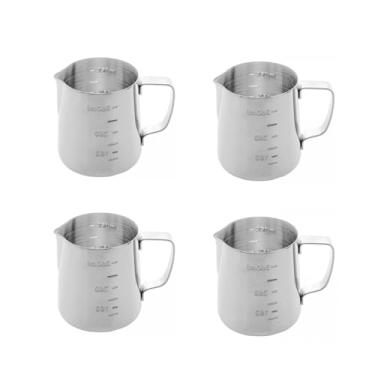 Imagem de Genérico, Leiteira Chaleira Bule Medidor Aço Inox Bar Cafeteria 4un