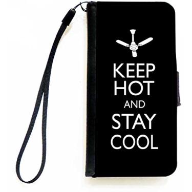 Imagem de Rikki Knight Keep Hot and Stay Cool Capa carteira flip preta com aba magnética para Apple iPhone 5c