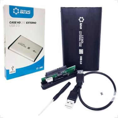 Imagem de Case Gaveta Para Hd SSD Externo Adaptador Sata 2.5” Usb 2.0 Slim Para Notebook Pc - Lotus LT256