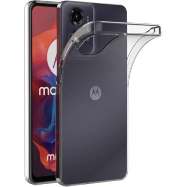 Imagem de Capa para Motorola Moto G04 / Moto G24 (6,56 polegadas) MaiJin Capa Traseira Transparente de Gel de Borracha TPU Macio