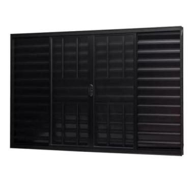 Imagem de Veneziana Com Grade 6 Folhas L25 - Prover Esquadrias, 100x120, Preto