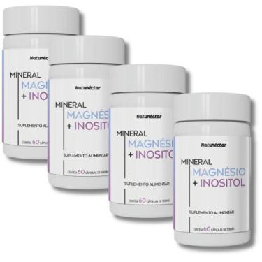 Imagem de Kit Combo 4X Magnésio Quelato com Inositol 240 Cápsulas Suplemento Pre