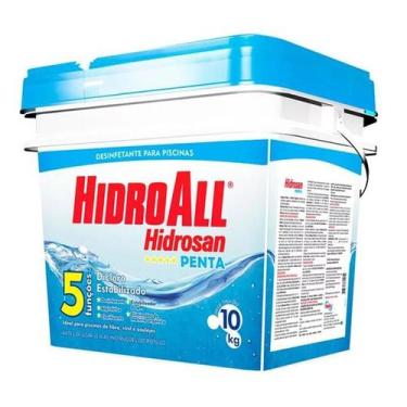Imagem de Hidrosan Penta Balde 10 Kg Cloro Granulado Hidroall cinco funções dicl