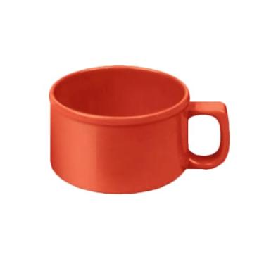 Imagem de A-to-Z Supply Caneca de sopa CR9016PR, 283 g, 10 cm de diâmetro, com alça C, resistente à quebra, pode ser lavada na lava-louças, melamina, vermelho puro, livre de BPA, NSF, pacote com 12
