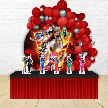 Imagem de kit festa painel redondoDecoração Power Rangers Dino Fury 1,50 Diâmetr