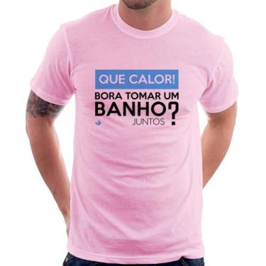 Imagem de Camiseta Que calor! Bora tomar um banho juntos - Foca na Moda, Rosa be