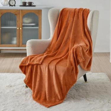Imagem de Cobertor de Lã Bedsure Burnt Orange 130x180cm - 300GSM