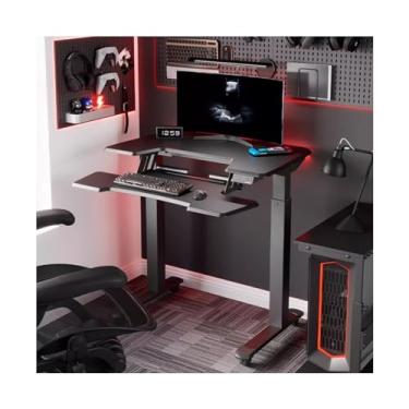 Imagem de LICONG-2020 Mesa de computador móvel, mesa de eSports, mesa de computador, mesa de elevação, mesa de escritório, mesa de elevação de motor duplo, mesa de computador móvel sobre rodas