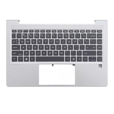 Imagem de Wzqrps Nova substituição para HP Probook 440 445 G9 G8 capa superior teclado apoio de palma peça de montagem N01286-001 N01287-001 M23770-001 M23769-001 prata (Probook 440 445 G9 G8 Backlit Key)