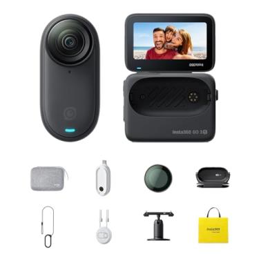 Imagem de Insta360 GO 3S Pacote Get-Set – Pacote Família de 64 GB Preto 4K Minúscula Câmera Vlogging Portátil, Mãos Livres, Montagem em Qualquer Lugar, Estabilização, Vida Útil da Bateria de 140 Minúsculas, 10