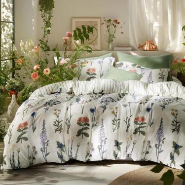 Imagem de Conjunto de Edredom Bedsure Queen Size - Estampa Floral