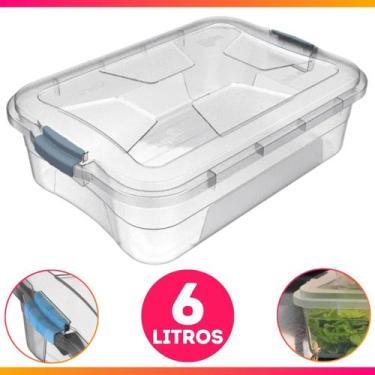 Imagem de Caixa Organizadora Container 6 Litros C/ Tampa e Trava - Uninjet