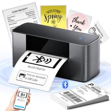Imagem de Impressora térmica de etiquetas de envio Bluetooth 4x6, impressora de etiquetas de envio sem fio para pequenas empresas, impressoras de etiquetas de mesa para pacotes de envio, compatível com Amazon