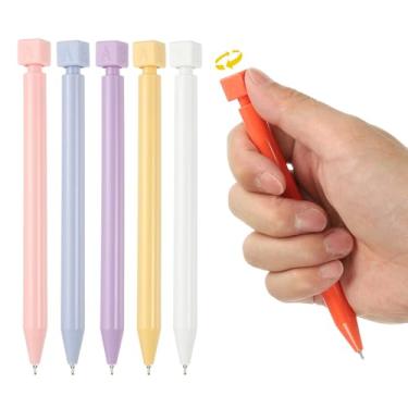 Imagem de PATIKIL 6 peças de canetas esferográficas engraçadas, caneta de escrita interessante de 0,5 mm, canetas de tinta gel preta, respostas fofas, perguntas, escolha a descompressão de rotação ABCD para