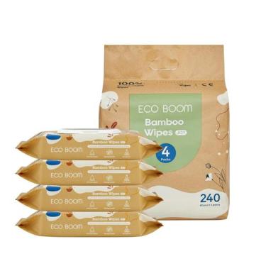 Imagem de Toalhetes ECO BOOM Bamboo Viscose Biodegradáveis Sem Fragrância