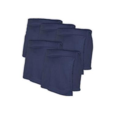 Imagem de Kit 5 Short Saia Infantil Helanca Azul Marinho - Del France, 02