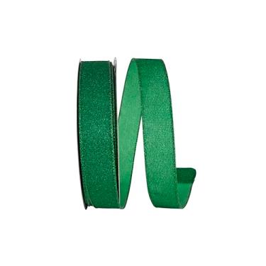 Imagem de Reliant Ribbon Fita de borda metálica brilhante brilhante com fio, esmeralda