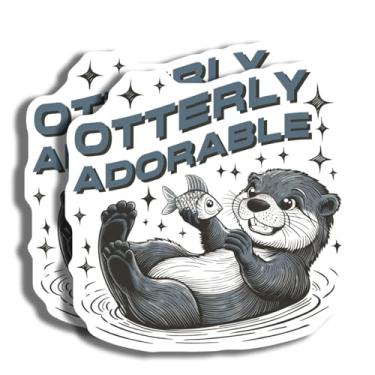 Imagem de Otterly Adorável Adesivo - Adesivo de Lontra Bonito - Adesivo de Animal Aquático - Adesivo Divertido de Trocadilho - Adesivo com Tema de Natureza - Presente para Amantes de Animais - Design Decorativo