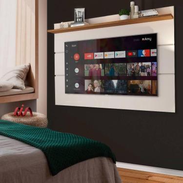 Imagem de Painel Para TV Quarto Até 65 Polegadas 180 cm Off White Freijó Albuquerque Shop jm