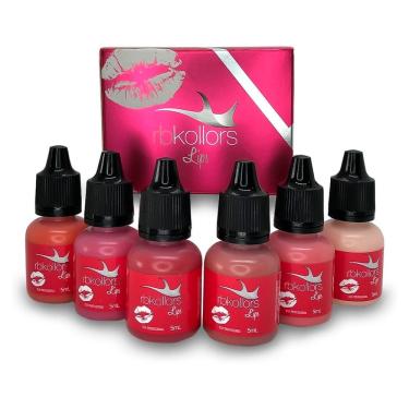 Imagem de Kit Lips 6 Pigmentos Orgânicos 5ml Micropigmentação Lábios - RBKollors