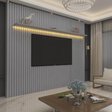 Imagem de Painel Ripado TV até 85 Polegadas com LED 230cm Nobre