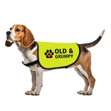 Imagem de Jaqueta engraçada para cães rabugentos velhos e rabugentos, presente de distanciamento social, presente de cachorro nervoso, colete de animais mal-humorados (velho e rabugento-grande)