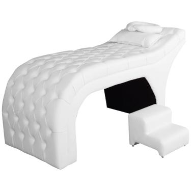 Imagem de Kit Maca e Escada Para Massagem e Estética Corano Branco - lm decor