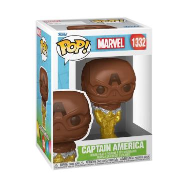 Imagem de Funko Pop! Boneco Marvel de 10 cm do Capitão América (Páscoa)