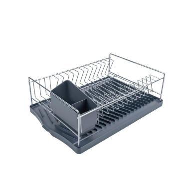 Imagem de Escorredor De Louça Tramontina Plurale Em Aço Com Bandeja Coletora Grafite