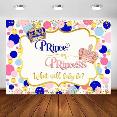 Imagem de Avezano Príncipe ou Princesa Revelação de Gênero Fundo de Festa Rosa ou Azul Real Revelar Decorações de Festa Fundo Fotográfico Menino ou Menina Bebê Revelar Festa Sessão de Fotos (3 x 2 m)