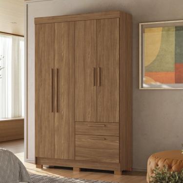 Imagem de Guardaroupa 4 Portas 2 Gavetas Mdp Londrina Jatoba