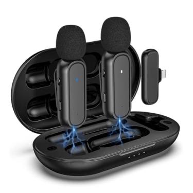 Imagem de Microfone Lapela Sem Fio Profissional Altamente Sensível Com Redução de Ruído Compatível com IOS e Android