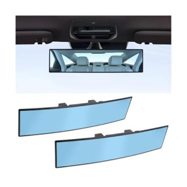 Imagem de Mandark Espelho retrovisor de carro de 30,5 cm, 2 peças de espelho retrovisor panorâmico convexo, antirreflexo HD e amplo alcance de visualização, acessórios interiores de veículos, universal para