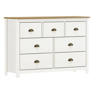 Imagem de Comoda 7 Gavetas Branco/Freijó Topázio - FN - Finestra