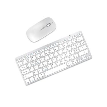 Imagem de Combo Teclado e Mouse Bluetooth Sem Fio Padrão ABNT2 Teclado Para Notebook, Teclado Para Celular, Teclado Para iPad, Teclado Para Tablet, Teclado Para Escritório E-Shop Center