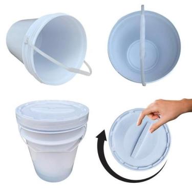 Imagem de Balde Para Gelo Termico 20 Litros Tampa Rosca - Kit 6 Pçs - Nastripack